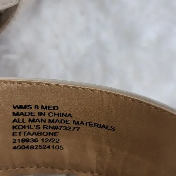 LC Lauren Conrad Etta Slingback Sandals Womens Size 8 Cream Two Band Ruffle Trim - Picture 7 of 10